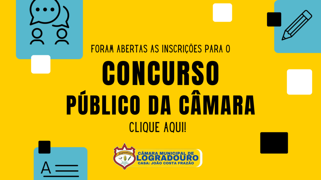 Inscrições para o Concurso Público da Câmara Municipal de Logradouro