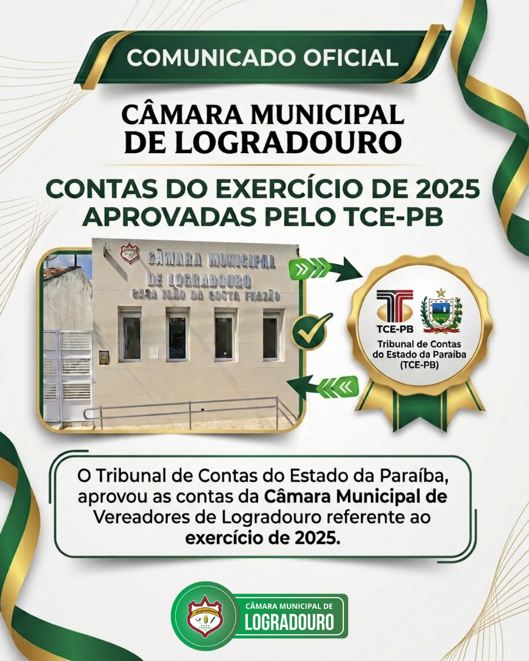 CONTAS APROVADAS DO EXERCÍCIO DE 2025